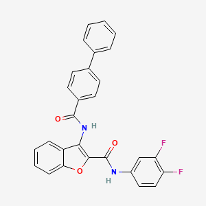 3-([1,1'-biphenyl]-4-ylcarboxamido)-N-(3,4-difluorophenyl)benzofuran-2-carboxamide