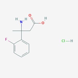 molecular formula C10H13ClFNO2 B2747626 3-Amino-3-(2-fluorophenyl)butanoic acid;hydrochloride CAS No. 2138104-22-8