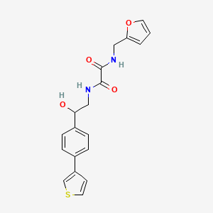 molecular formula C19H18N2O4S B2747632 N1-(furan-2-ylmethyl)-N2-(2-hydroxy-2-(4-(thiophen-3-yl)phenyl)ethyl)oxalamide CAS No. 2034435-74-8