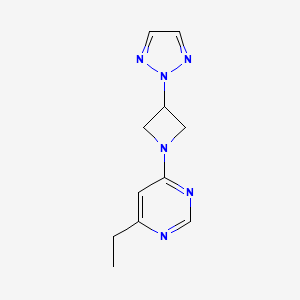 molecular formula C11H14N6 B2747641 4-ethyl-6-[3-(2H-1,2,3-triazol-2-yl)azetidin-1-yl]pyrimidine CAS No. 2415509-15-6