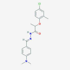 molecular formula C19H22ClN3O2 B2747655 2-(4-氯-2-甲基苯氧基)-N'-{(E)-[4-(二甲基氨基)苯基]甲基亚甲基}丙酸酰肼 CAS No. 364052-71-1