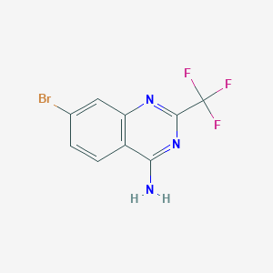 molecular formula C9H5BrF3N3 B2747660 7-溴-2-(三氟甲基)喹唑啉-4-胺 CAS No. 2090488-22-3