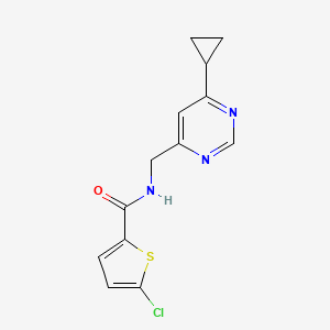 molecular formula C13H12ClN3OS B2747665 5-氯-N-((6-环丙基嘧啶-4-基)甲基)噻吩-2-羧酰胺 CAS No. 2195882-64-3