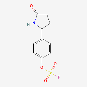 molecular formula C10H10FNO4S B2747669 2-(4-Fluorosulfonyloxyphenyl)-5-oxopyrrolidine CAS No. 2411195-37-2