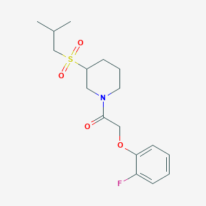 molecular formula C17H24FNO4S B2747670 2-(2-氟苯氧基)-1-[3-(2-甲基丙烷磺酰基)哌啶-1-基]乙酮 CAS No. 2097936-24-6