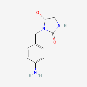 molecular formula C10H11N3O2 B2747671 3-[(4-Aminophenyl)methyl]imidazolidine-2,4-dione CAS No. 191864-73-0