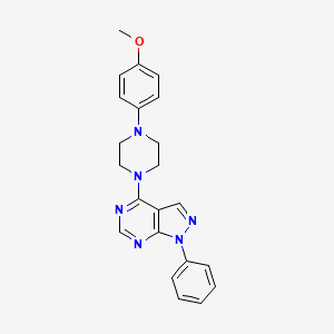 molecular formula C22H22N6O B2747673 4-(4-(4-methoxyphenyl)piperazin-1-yl)-1-phenyl-1H-pyrazolo[3,4-d]pyrimidine CAS No. 393846-02-1