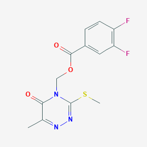 (6-Methyl-3-methylsulfanyl-5-oxo-1,2,4-triazin-4-yl)methyl 3,4-difluorobenzoate