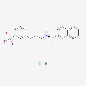 molecular formula C22H23ClF3N B2747679 N-[(1S)-1-Naphthalen-2-ylethyl]-3-[3-(trifluoromethyl)phenyl]propan-1-amine;hydrochloride CAS No. 2309431-65-8
