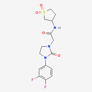 molecular formula C15H17F2N3O4S B2747682 2-(3-(3,4-二氟苯基)-2-氧代咪唑烷-1-基)-N-(1,1-二氧代四氢噻吩-3-基)乙酰胺 CAS No. 1286704-49-1