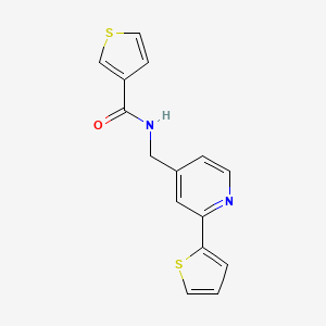 molecular formula C15H12N2OS2 B2747686 N-((2-(thiophen-2-yl)pyridin-4-yl)methyl)thiophene-3-carboxamide CAS No. 2034545-03-2