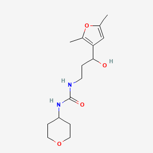 molecular formula C15H24N2O4 B2747688 1-(3-(2,5-dimethylfuran-3-yl)-3-hydroxypropyl)-3-(tetrahydro-2H-pyran-4-yl)urea CAS No. 2034500-40-6