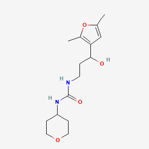 molecular formula C15H24N2O4 B2747688 1-(3-(2,5-二甲基呋喃-3-基)-3-羟基丙基)-3-(四氢-2H-吡喃-4-基)脲 CAS No. 2034500-40-6