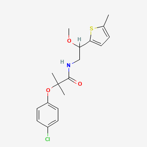 2-(4-chlorophenoxy)-N-(2-methoxy-2-(5-methylthiophen-2-yl)ethyl)-2-methylpropanamide