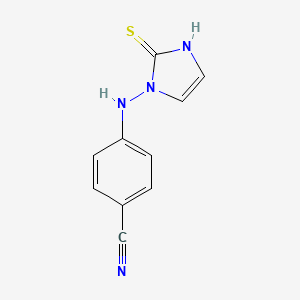 molecular formula C10H8N4S B2747698 4-[(2-Sulfanyl-1H-imidazol-1-yl)amino]benzonitrile CAS No. 854602-80-5