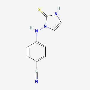 molecular formula C10H8N4S B2747698 4-[(2-硫代-1H-咪唑-1-基)氨基]苯甲腈 CAS No. 854602-80-5