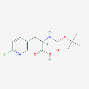 molecular formula C13H17ClN2O4 B2747699 2-((tert-Butoxycarbonyl)amino)-3-(6-chloropyridin-3-yl)propanoic acid CAS No. 1822342-26-6