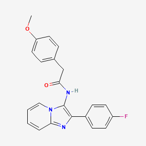 molecular formula C22H18FN3O2 B2747700 N-[2-(4-fluorophenyl)imidazo[1,2-a]pyridin-3-yl]-2-(4-methoxyphenyl)acetamide CAS No. 850929-83-8
