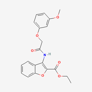 molecular formula C20H19NO6 B2747702 乙基 3-(2-(3-甲氧基苯氧基)乙酰胺基)苯并呋喃-2-羧酸乙酯 CAS No. 847406-41-1