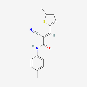 molecular formula C16H14N2OS B2747703 (E)-2-cyano-N-(4-methylphenyl)-3-(5-methylthiophen-2-yl)prop-2-enamide CAS No. 444591-83-7