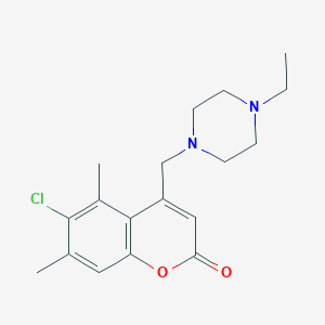 molecular formula C18H23ClN2O2 B2747704 6-chloro-4-((4-ethylpiperazin-1-yl)methyl)-5,7-dimethyl-2H-chromen-2-one CAS No. 900873-88-3