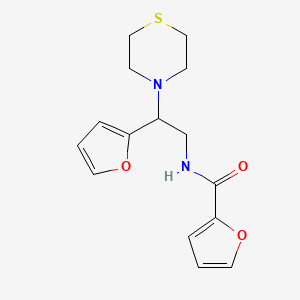 molecular formula C15H18N2O3S B2747709 N-(2-(呋喃-2-基)-2-硫代吗啉基)呋喃-2-甲酰胺 CAS No. 2034398-52-0
