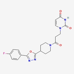 molecular formula C20H20FN5O4 B2747717 1-(3-(4-(5-(4-氟苯基)-1,3,4-噁二唑-2-基)哌啶-1-基)-3-氧代丙基)嘧啶-2,4(1H,3H)-二酮 CAS No. 1210178-06-5