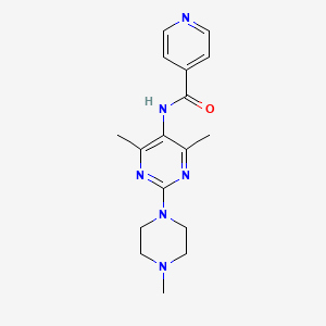 molecular formula C17H22N6O B2747719 N-(4,6-dimethyl-2-(4-methylpiperazin-1-yl)pyrimidin-5-yl)isonicotinamide CAS No. 1448058-27-2