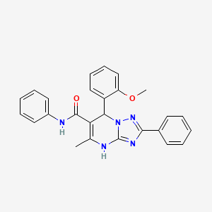 molecular formula C26H23N5O2 B2747720 7-(2-methoxyphenyl)-5-methyl-N,2-diphenyl-4,7-dihydro-[1,2,4]triazolo[1,5-a]pyrimidine-6-carboxamide CAS No. 537000-69-4