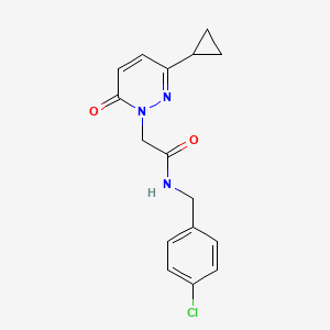 molecular formula C16H16ClN3O2 B2747725 N-(4-氯苄基)-2-(3-环丙基-6-氧代吡啶嗪-1(6H)-基)乙酰胺 CAS No. 2034304-60-2