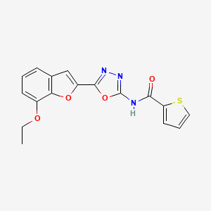 molecular formula C17H13N3O4S B2747734 N-(5-(7-乙氧苯并呋喃-2-基)-1,3,4-噁二唑-2-基)噻吩-2-甲酰胺 CAS No. 921905-15-9