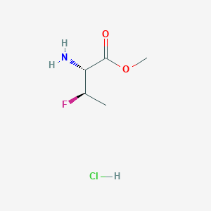molecular formula C5H11ClFNO2 B2747739 甲基(2R,3R)-2-氨基-3-氟丁酸酯盐酸盐 CAS No. 2413847-39-7