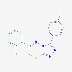 molecular formula C16H10ClFN4S B274774 6-(2-chlorophenyl)-3-(4-fluorophenyl)-7H-[1,2,4]triazolo[3,4-b][1,3,4]thiadiazine 