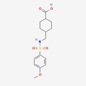 molecular formula C15H21NO5S B2747742 trans-4-({[(4-Methoxyphenyl)sulfonyl]amino}methyl)cyclohexanecarboxylic acid CAS No. 710990-87-7