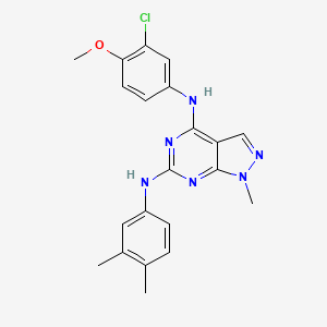 molecular formula C21H21ClN6O B2747747 N4-(3-chloro-4-methoxyphenyl)-N6-(3,4-dimethylphenyl)-1-methyl-1H-pyrazolo[3,4-d]pyrimidine-4,6-diamine CAS No. 878063-07-1