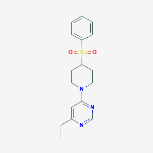 molecular formula C17H21N3O2S B2747752 4-[4-(Benzenesulfonyl)piperidin-1-yl]-6-ethylpyrimidine CAS No. 2380174-19-4