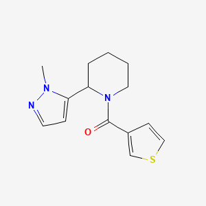 molecular formula C14H17N3OS B2747753 [2-(2-Methylpyrazol-3-yl)piperidin-1-yl]-thiophen-3-ylmethanone CAS No. 2320418-05-9