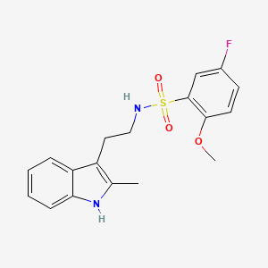 molecular formula C18H19FN2O3S B2747754 5-fluoro-2-methoxy-N-[2-(2-methyl-1H-indol-3-yl)ethyl]benzenesulfonamide CAS No. 695218-15-6