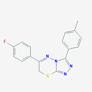 molecular formula C17H13FN4S B274776 6-(4-fluorophenyl)-3-(4-methylphenyl)-7H-[1,2,4]triazolo[3,4-b][1,3,4]thiadiazine 