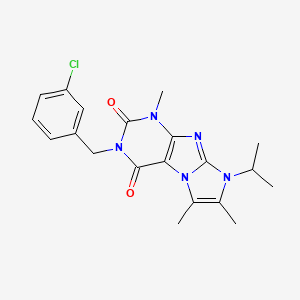 molecular formula C20H22ClN5O2 B2747763 2-[(3-Chlorophenyl)methyl]-4,7,8-trimethyl-6-propan-2-ylpurino[7,8-a]imidazole-1,3-dione CAS No. 878734-61-3