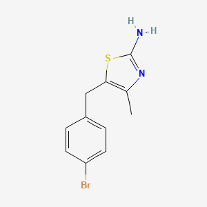 molecular formula C11H11BrN2S B2747772 5-[(4-Bromophenyl)methyl]-4-methyl-1,3-thiazol-2-amine CAS No. 1154374-24-9