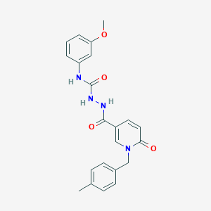 molecular formula C22H22N4O4 B2747774 N-(3-甲氧基苯基)-2-(1-(4-甲基苯基甲基)-6-氧代-1,6-二氢吡啶-3-甲酰基)肼基甲酸酰胺 CAS No. 1105226-78-5