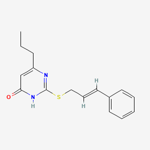 molecular formula C16H18N2OS B2747778 2-[(E)-3-phenylprop-2-enyl]sulfanyl-6-propyl-1H-pyrimidin-4-one CAS No. 415720-40-0