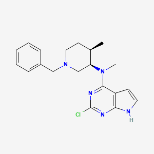 molecular formula C20H24ClN5 B2747781 N-((3R,4R)-1-benzyl-4-methylpiperidin-3-yl)-2-chloro-N-methyl-7H-pyrrolo[2,3-d]pyrimidin-4-amine CAS No. 923036-25-3