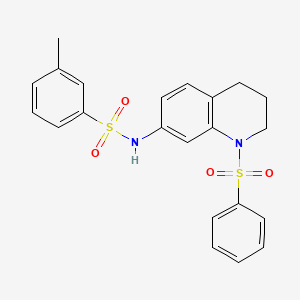 molecular formula C22H22N2O4S2 B2747789 3-甲基-N-(1-(苯基磺酰)-1,2,3,4-四氢喹啉-7-基)苯磺酰胺 CAS No. 951572-63-7