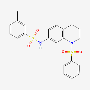 N-[1-(benzenesulfonyl)-1,2,3,4-tetrahydroquinolin-7-yl]-3-methylbenzene-1-sulfonamide