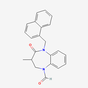 molecular formula C22H20N2O2 B2747790 3-甲基-5-(萘-1-基甲基)-4-氧代-2,3,4,5-四氢-1H-1,5-苯并二氮杂环-1-甲醛 CAS No. 929823-29-0