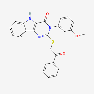 molecular formula C25H19N3O3S B2747791 3-(3-甲氧基苯基)-2-苯乙酰硫基-5H-嘧啶并[5,4-b]吲哚-4-酮 CAS No. 536707-04-7