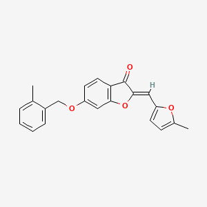molecular formula C22H18O4 B2747794 (Z)-6-((2-甲基苯甲基氧基)-2-((5-甲基呋喃-2-基)甲亚甲基)苯并呋喃-3(2H)-酮 CAS No. 620548-86-9