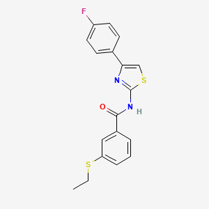 molecular formula C18H15FN2OS2 B2747798 3-(ethylthio)-N-(4-(4-fluorophenyl)thiazol-2-yl)benzamide CAS No. 922670-45-9